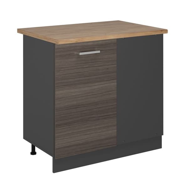 Hörnsoffa R-Line, 86cm, PT Ek, Ädelt grå, Antracit, Vicco