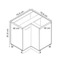 Miniatyrbild 3 av 4: Hörnsoffbord R-Line, 75.6cm PT Marmor, Noble grå, Antracit, Vicco
