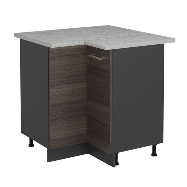 Hörnsoffbord R-Line, 75.6cm PT Marmor, Noble grå, Antracit, Vicco