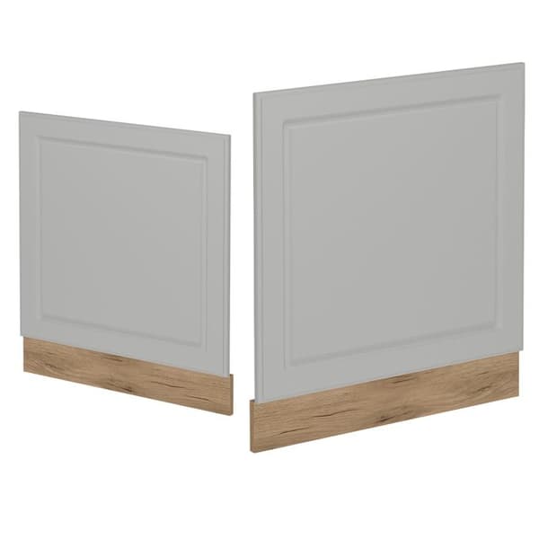 Diskret front för R-Line diskmaskin, 60 cm utan PT, Lantlig vit, Guld ek, Vicco