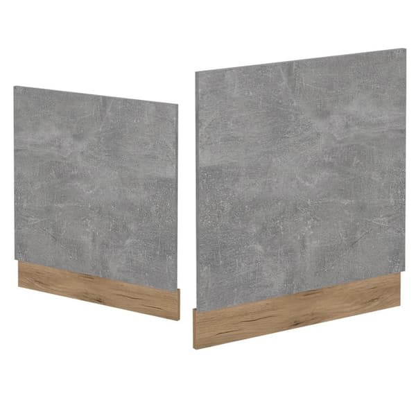 "Diskmaskinsframsida R-Line, 60cm utan PT, Betong, Guldstark ek, Vicco"