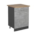 Miniatyrbild 1 av 4: Meuble kök R-Line, 60cm, PT Ek, Betong, Antracit, Vicco
