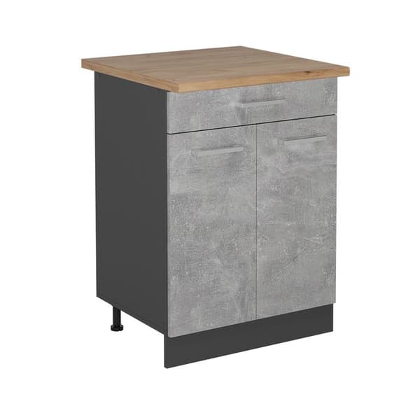 Meuble kök R-Line, 60cm, PT Ek, Betong, Antracit, Vicco
