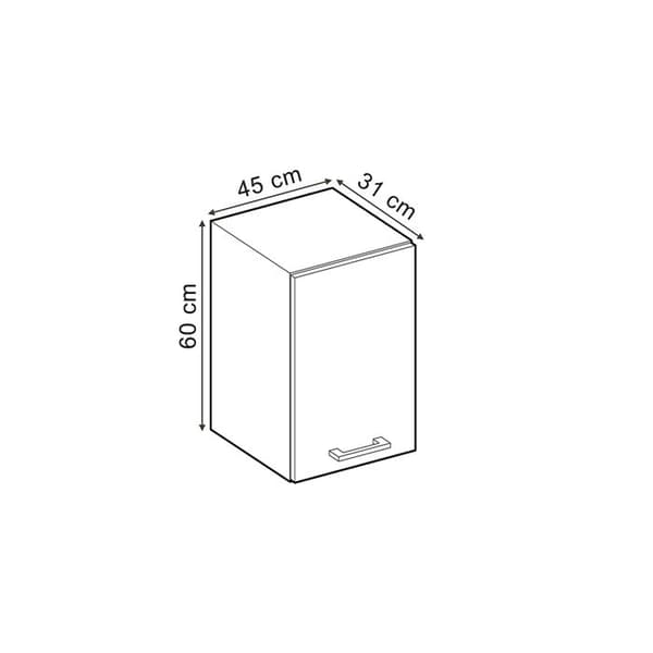 Köksöverdel R-Line, 45 cm, Antracit Hög glans, Antracit, Vicco