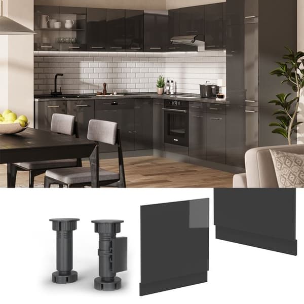 Framsida för diskmaskin R-Line, 60cm, PT Antracit, Antracit Hög glans, Antracit, Vicco