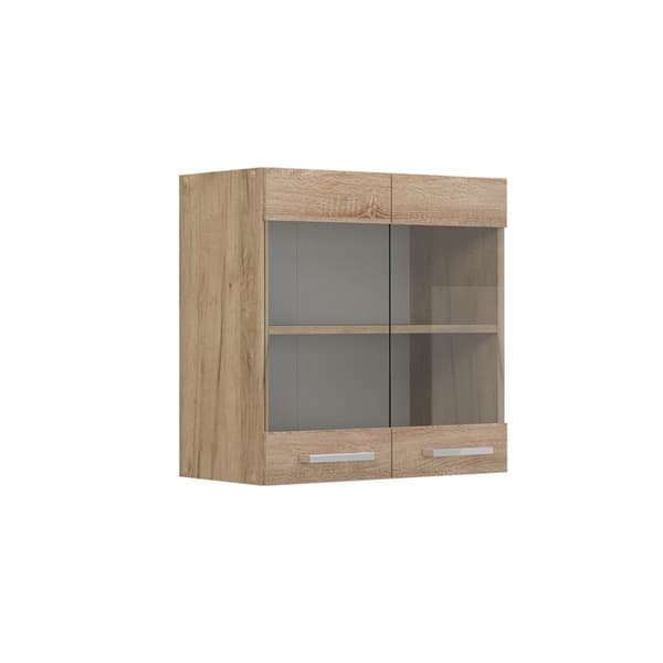Högt vitrinskåp R-Line, 60cm, Sonoma, Guld-Ek, Vicco