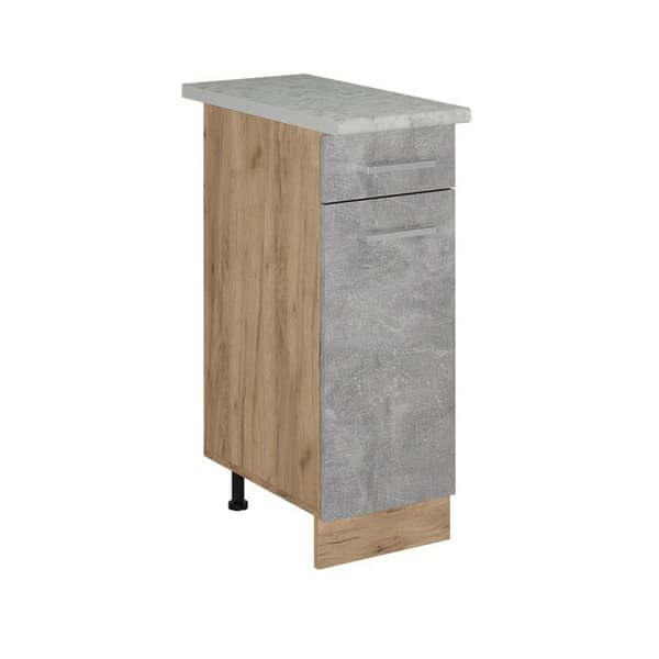 Köksmöbel R-Line, 30cm PT Marmor, Betong, Guld ek, Vicco