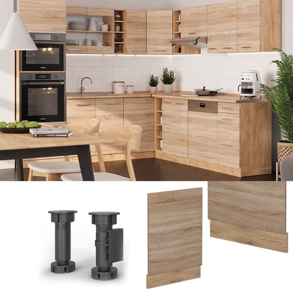 Diskret vitrin av diskho R-Line, 45 cm utan PT, Sonoma, Guldstark ek, Vicco