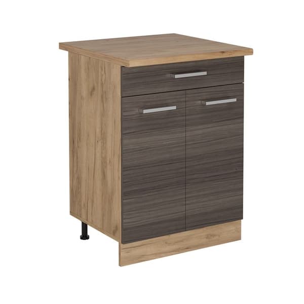Köksmöbel R-Line, 60cm med låda, PT Ek, Noble Grå, Guldstarka Ek, Vicco