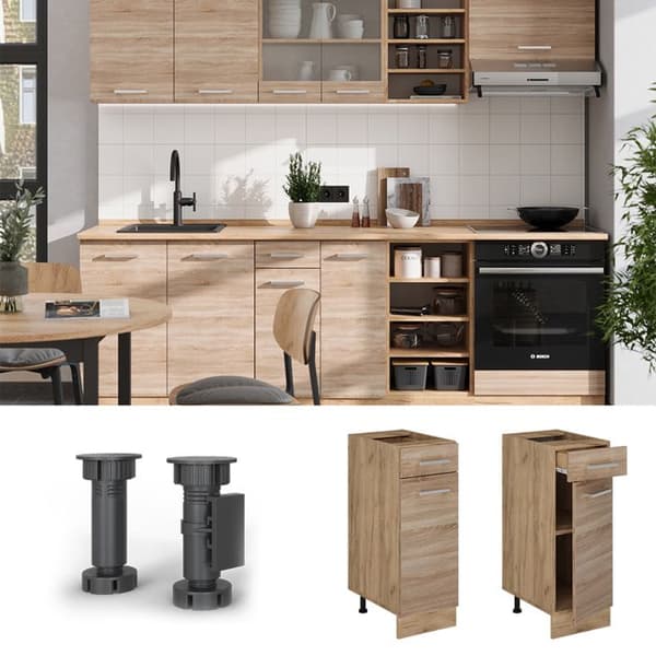 Köksmöbel R-Line, 30 cm, PT Ek, Sonoma, Guldstark ek, Vicco