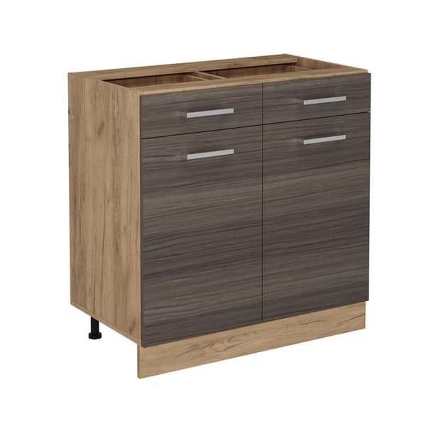 Köksmöbel R-Line, 80 cm utan PT, Ädel grå, Guld ek, Vicco