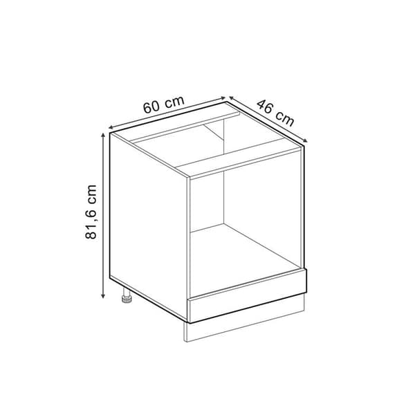 Meuble för ugn R-Line, 60cm PT Marmor, Betong, Guldstark Ek, Vicco
