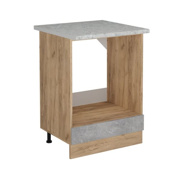 Meuble för ugn R-Line, 60cm PT Marmor, Betong, Guldstark Ek, Vicco