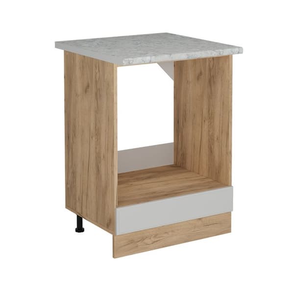 R-Line ugnsmöbel, 60cm PT Marmor, Vit lantlig, Guldseriet ek, Vicco