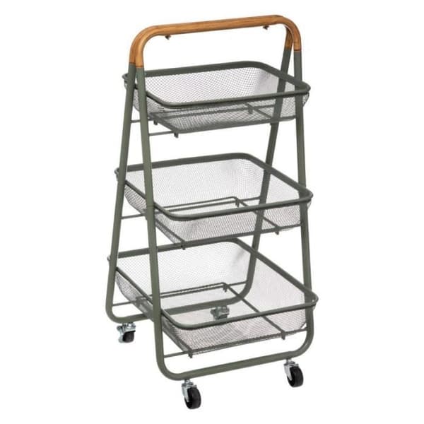 Desserte 3 Nivåer Design "Trio" 87cm Kaki Grön