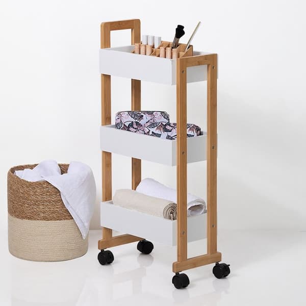 Fem enkla smarta - Bambusdesserter 3 nivåer Lea - L. 38 x H. 80 cm - Vit
