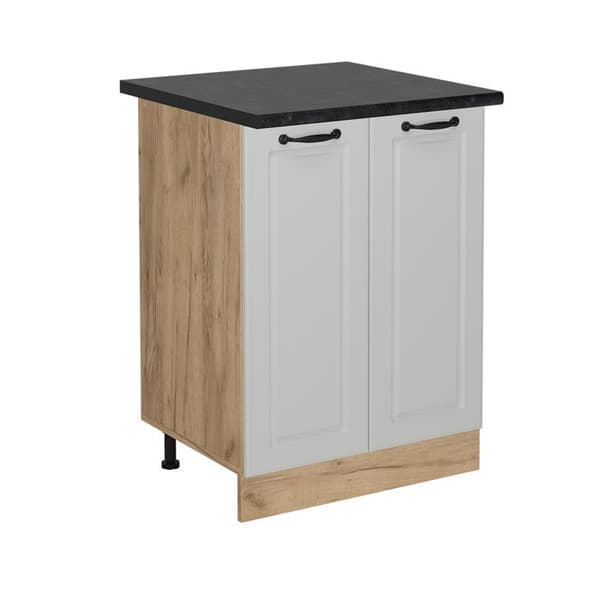 Köksunderskåp R-Line, 60cm, PT Antracit, Lantligt vitt, Guldocker, Vicco