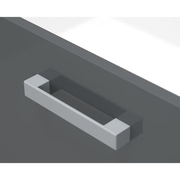 START Köksunderdel med 3 lådor - L 60 x Vit melamin - Grå polymerfront - BERLIOZ