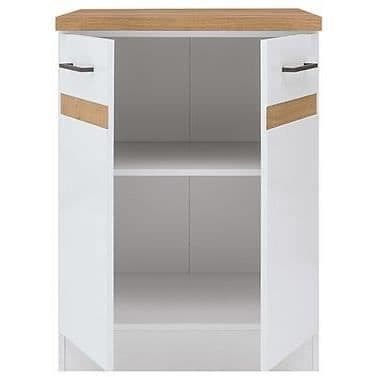 JUNONA Köksunderdel 60 cm - 2 luckor - Bänkskiva - Blank vit