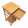 Miniatyrbild 6 av 6: Relaxdays JAMES Bamboo Trolley med 4 hjul Bricka Låda Kökshyllor HxBxD: 80,5 x 37 x 37 cm, Natural