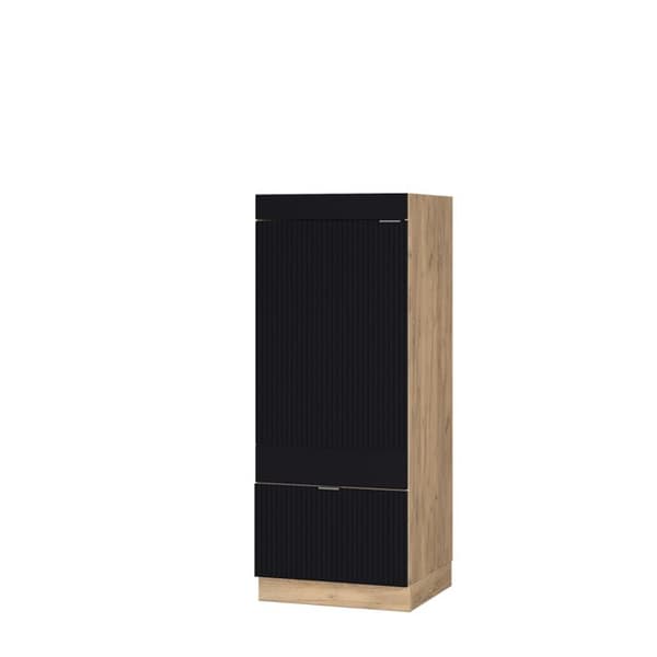 Mikrovågsugnsskåp Fame-Line, 60 cm, Svart randig, Guld ek, Vicco