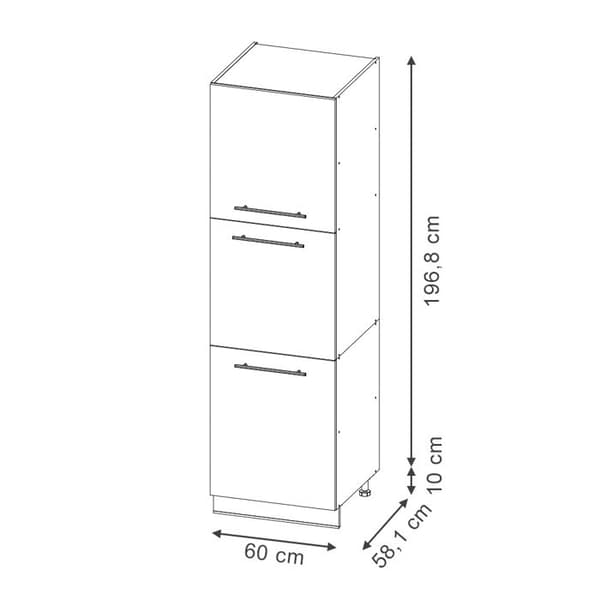 Meuble för ugn Fame-Line, 60cm, Svart randig, Vit, Vicco