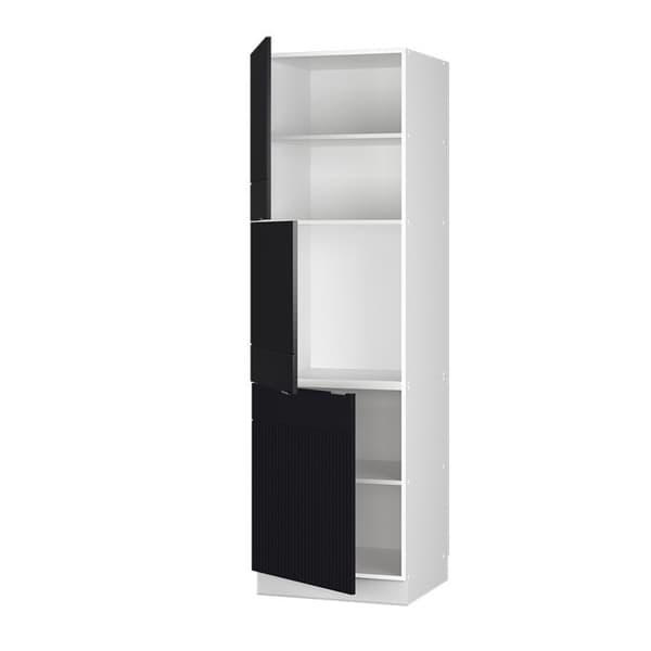 Meuble för ugn Fame-Line, 60cm, Svart randig, Vit, Vicco