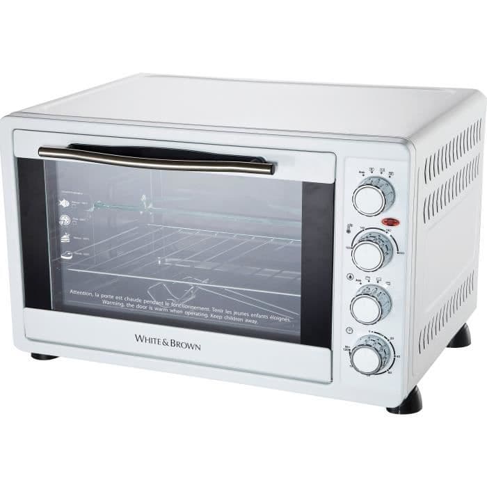 WHITE & BROWN MF 63-Mini oven-55 L-2200 W-Vault, såle eller konvektion-Rotisserie og roterende varme-hvid