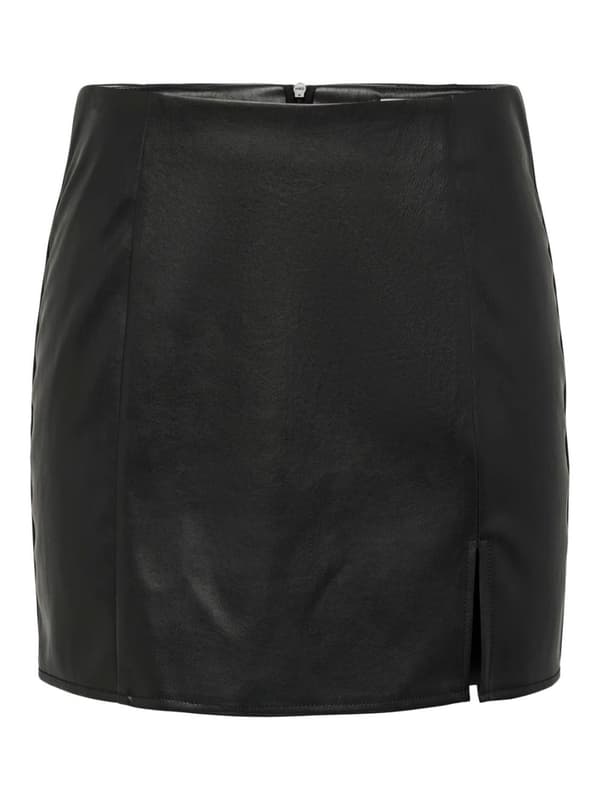 Only - onlLeni Faux Leather Slit Skirt