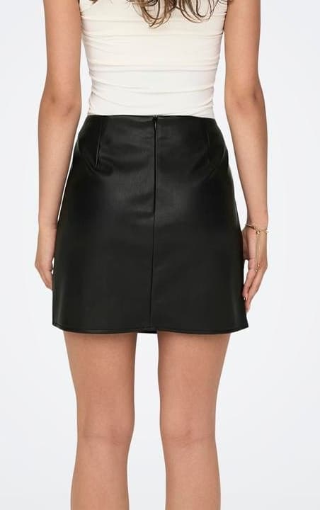 Only - onlLeni Faux Leather Slit Skirt