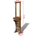 Miniatyrbild 9 av 9: vidaXL Hallspegel massivt återvunnet trä 47x23x180 cm