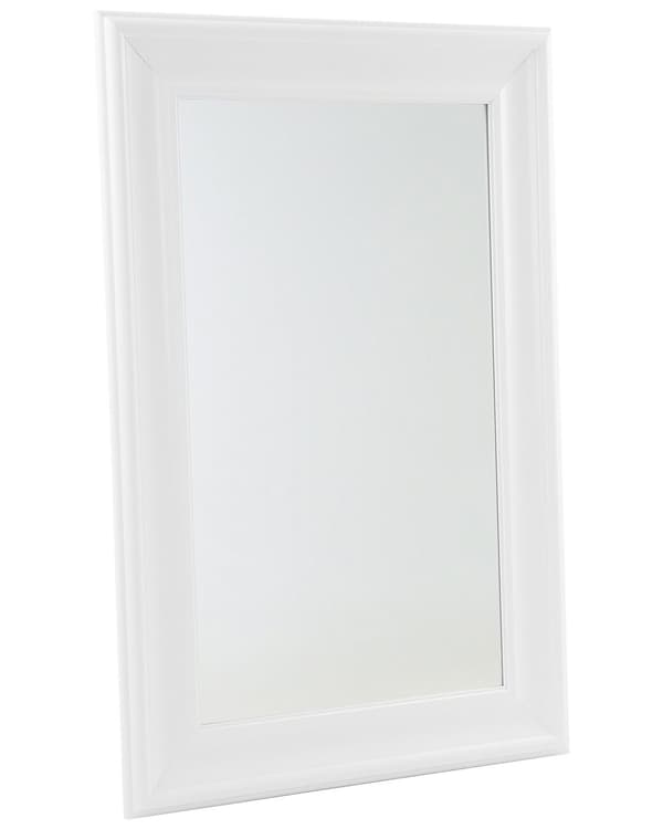 Hängande Väggspegel Vit 61 x 91 cm Syntetiskt Material Skandinavisk Inspiration Minimalistisk Stil
