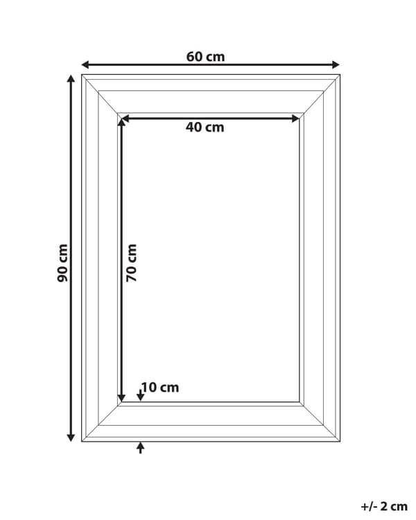 Hängande Väggspegel Svart 61 x 91 cm Syntetiskt Material Skandinavisk Inspiration Minimalistisk Stil