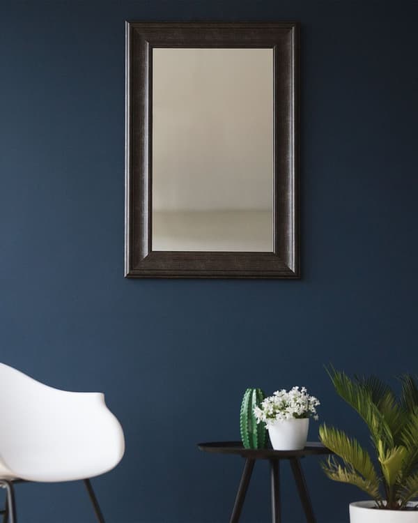 Hängande Väggspegel Svart 61 x 91 cm Syntetiskt Material Skandinavisk Inspiration Minimalistisk Stil