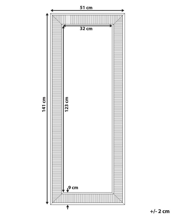 Hängande Väggspegel Guld 51 x 141 cm Syntetisk Ram Modern Glam Stil Vardagsrum Sovrum