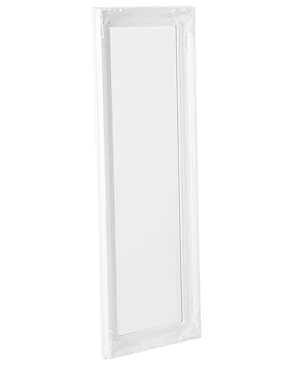 Hängande Väggspegel Vit 51 x 141 cm Syntetisk Dekorativ Ram Vardagsrum Vardagsrum Sovrum Klassisk Fransk Stil