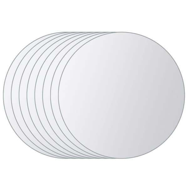 vidaXL Speilfliser 8 stk rund glass
