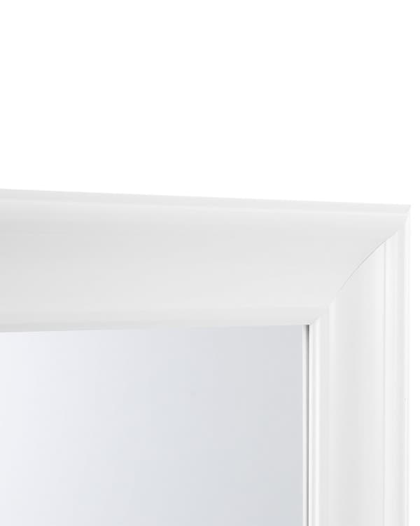 Seinäpeili valkoinen 60 x 90 cm muovi lasi suorakulmio takana koukut laminoitu