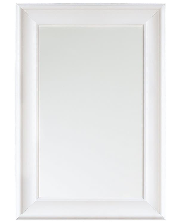Seinäpeili valkoinen 60 x 90 cm muovi lasi suorakulmio takana koukut laminoitu