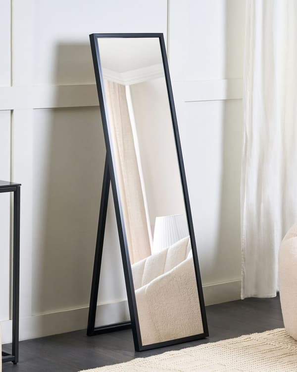 Stående Golvspegel Svart Rektangulär 40 x 140 cm