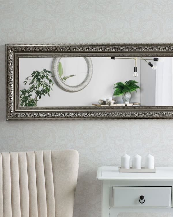 Hängande Väggspegel Guld 51 x 141 cm Dekorativ Accentstycke Horisontell Vertikal Vardagsrum Sovrum