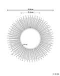 Miniatyrbild 3 av 7: Väggmonterad Hängande Spegel Guld 80 cm Rund Solstråle Sol Form