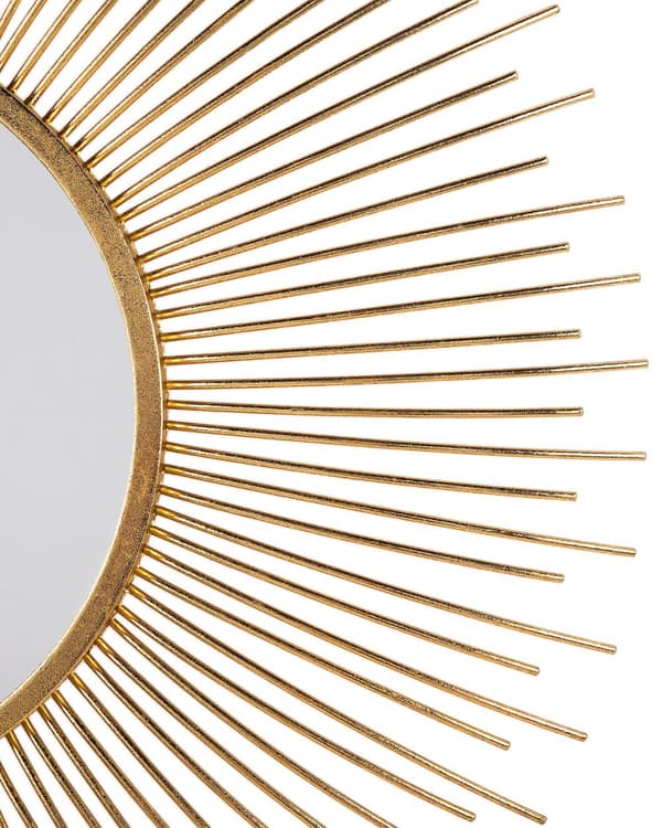 Väggmonterad Hängande Spegel Guld 80 cm Rund Solstråle Sol Form