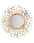 Miniatyrbild 1 av 7: Väggmonterad Hängande Spegel Guld 80 cm Rund Solstråle Sol Form