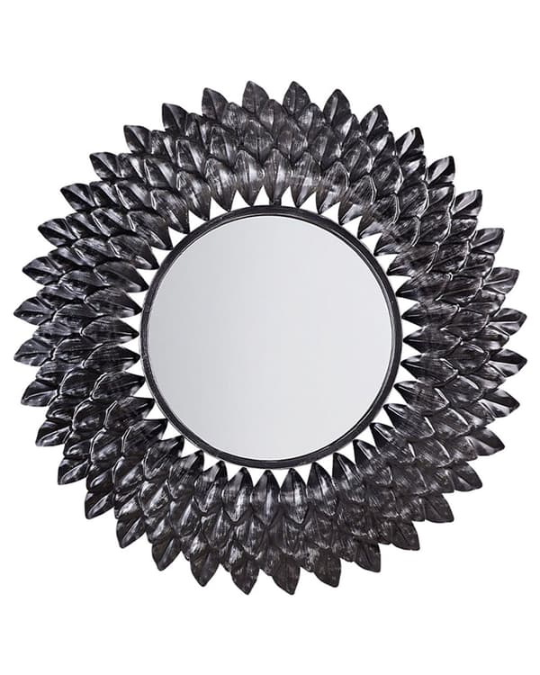 Väggmonterad Hängande Spegel Silver 70 cm Rund Solstråle Solform