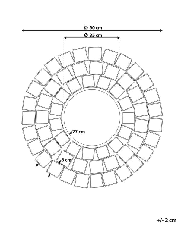 Seinäpeili kulta metalli lasi ⌀ 90 cm ripustuskoukut pyöreä geometrinen glamour tyyli