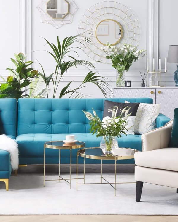 Seinäpeili kulta metalli lasi ⌀ 90 cm ripustuskoukut pyöreä geometrinen glamour tyyli