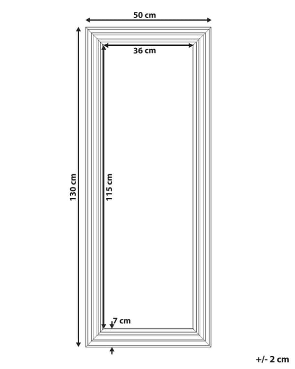 Seinäpeili valkoinen 50 x 130 x 3 cm muovi lasi suorakulmio ripustuskoukut skandinaavinen moderni