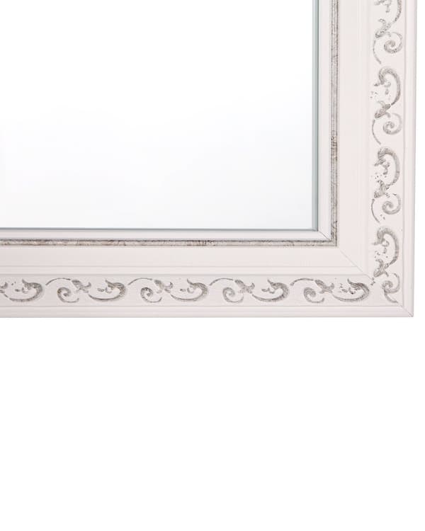 Seinäpeili kermanvalkoinen 50 x 130 x 3 cm muovi lasi ripustuskoukut suorakulmio moderni glamour