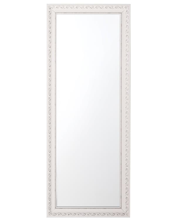Seinäpeili kermanvalkoinen 50 x 130 x 3 cm muovi lasi ripustuskoukut suorakulmio moderni glamour